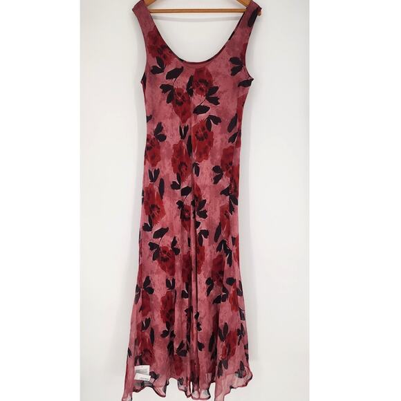 ASOS Design Sleeveless Rose Print Midi Dress Pink/Red US 12 (UK 16, EU 44) NWOT - Picture 12 of 13